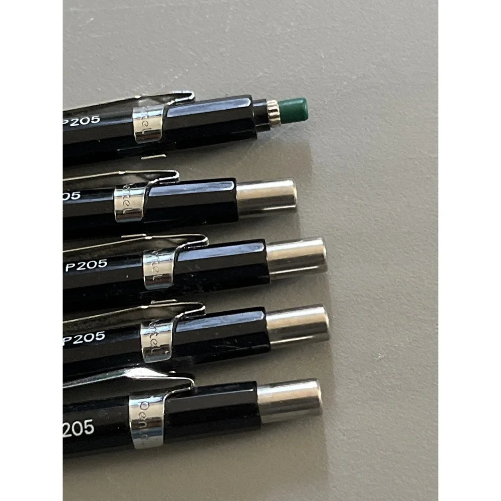 Pentel Sharp P205 Mechanical Pencil 0.5mm Black Drafting Pencil Lot of 5